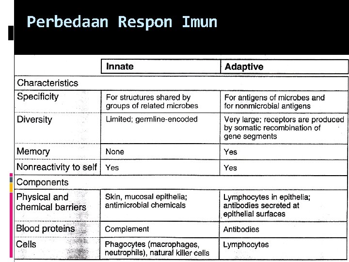 Perbedaan Respon Imun 