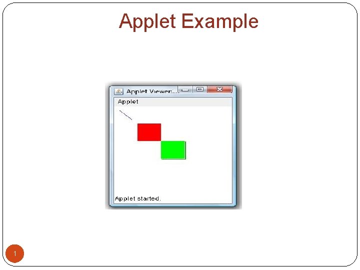 Applet Example 1 