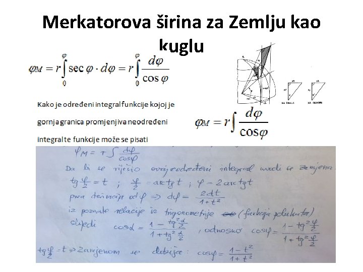 Merkatorova širina za Zemlju kao kuglu 