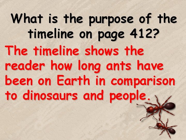 What is the purpose of the timeline on page 412? The timeline shows the What is the purpose of the timeline on page 412? The timeline shows the