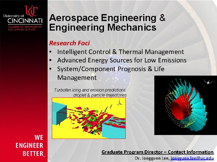 Aerospace Engineering & Engineering Mechanics Research Foci • Intelligent Control & Thermal Management •
