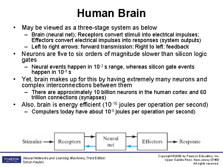 Human Brain • May be viewed as a three-stage system as below – Brain