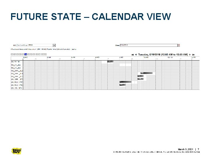 FUTURE STATE – CALENDAR VIEW March 3, 2021 | 7 Confidential – Best Buy FUTURE STATE – CALENDAR VIEW March 3, 2021 | 7 Confidential – Best Buy