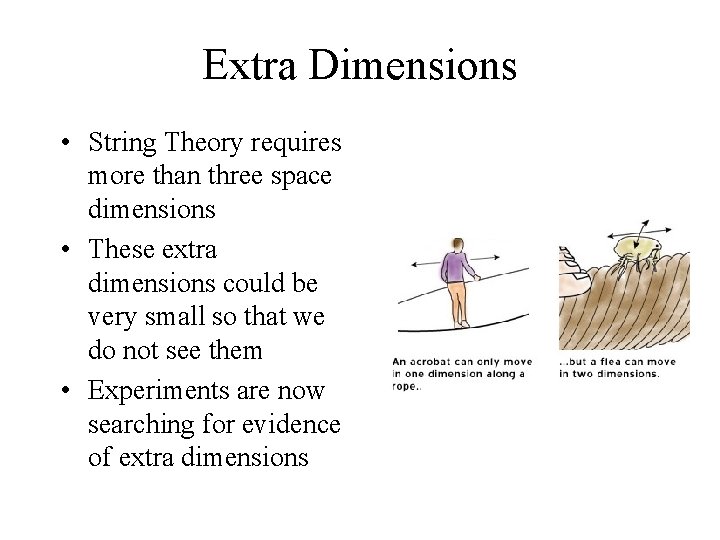 Extra Dimensions • String Theory requires more than three space dimensions • These extra