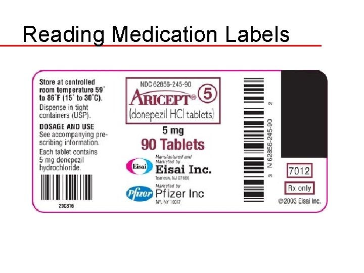 Reading Medication Labels 