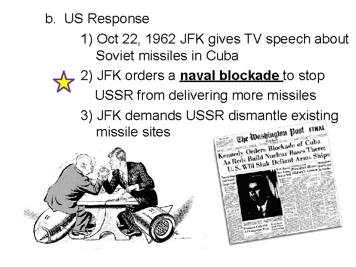 b. US Response 1) Oct 22, 1962 JFK gives TV speech about Soviet missiles