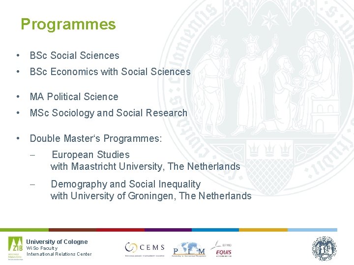 Programmes • BSc Social Sciences • BSc Economics with Social Sciences • MA Political