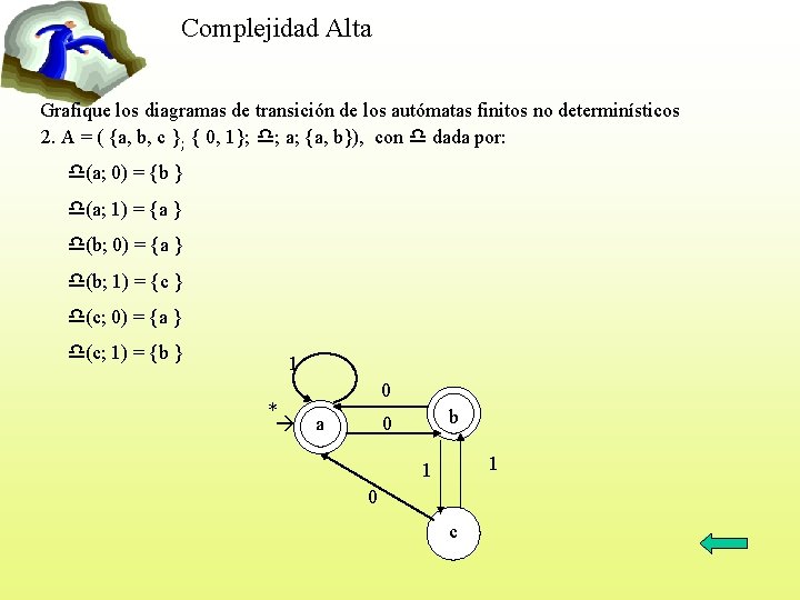 Complejidad Alta Grafique los diagramas de transición de los autómatas finitos no determinísticos 2.