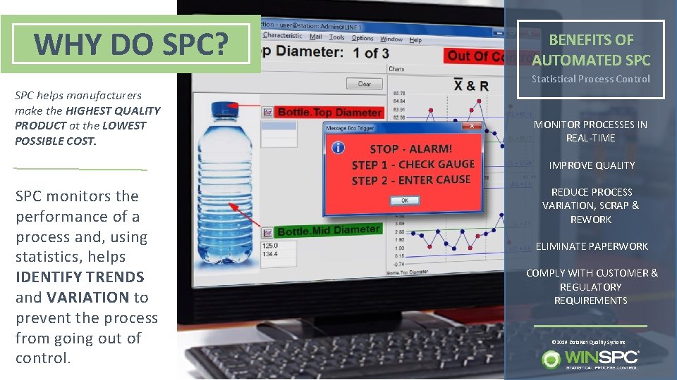 WHY DO SPC? BENEFITS OF AUTOMATED SPC Statistical Process Control SPC helps manufacturers make