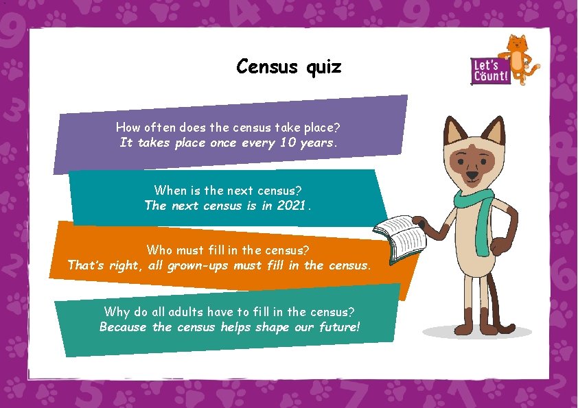 Census quiz How often does the census take place? It takes place once every