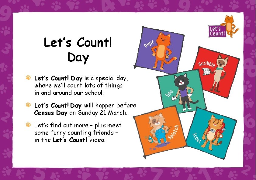 Let’s Count! Day is a special day, where we’ll count lots of things in