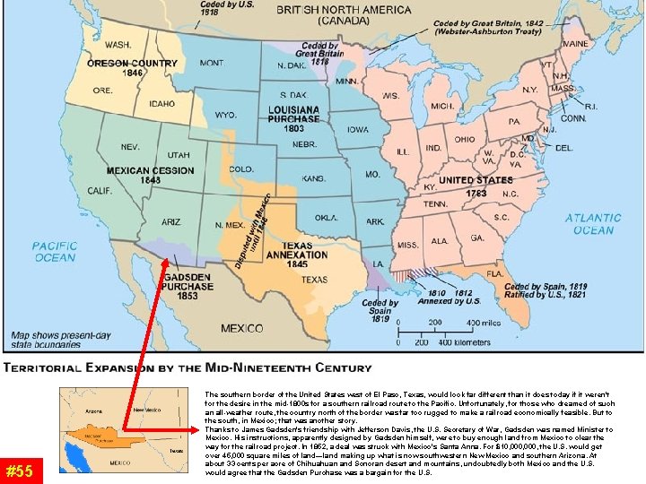 #55 The southern border of the United States west of El Paso, Texas, would #55 The southern border of the United States west of El Paso, Texas, would