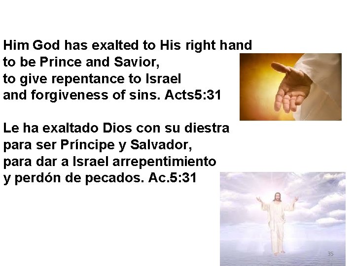 Him God has exalted to His right hand to be Prince and Savior, to