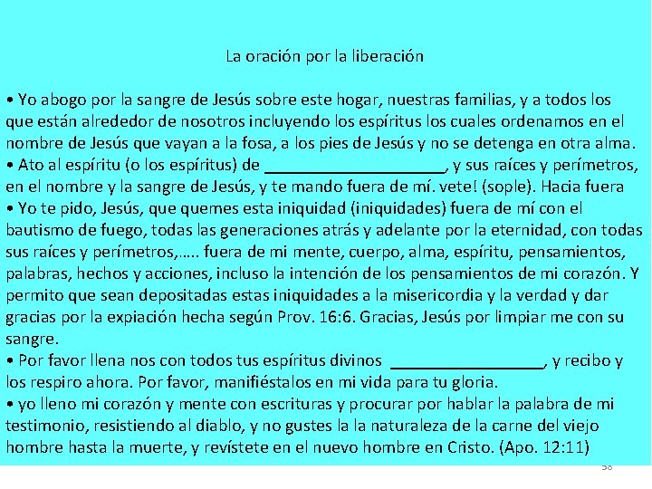 La oración por la liberación • Yo abogo por la sangre de Jesús sobre