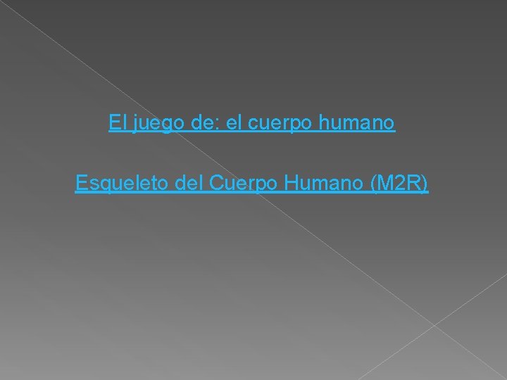 El juego de: el cuerpo humano Esqueleto del Cuerpo Humano (M 2 R) 