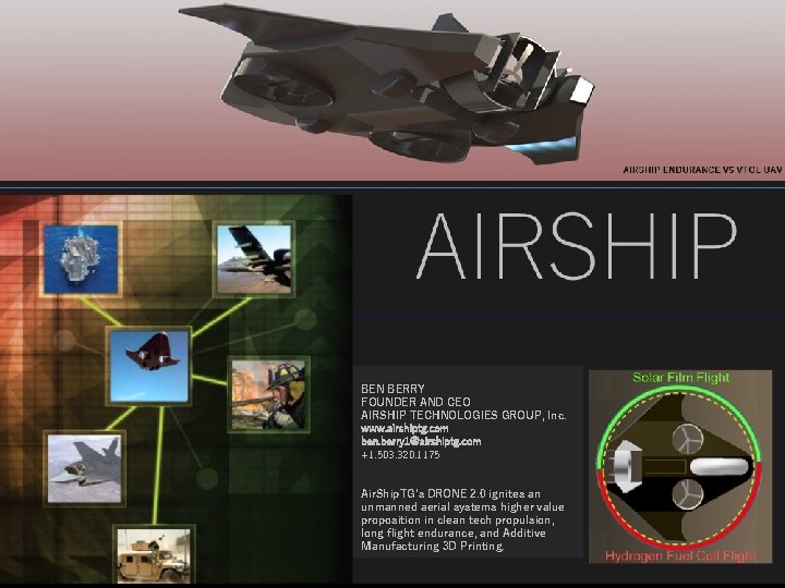 AIRSHIP WHAT INSPIRES AIRSHIP AEROSPACE? Precision Farming and UAS BEN BERRY FOUNDER AND CEO