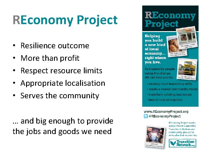Reconomy Program REconomy Project Resilience outcome More than profit Respect