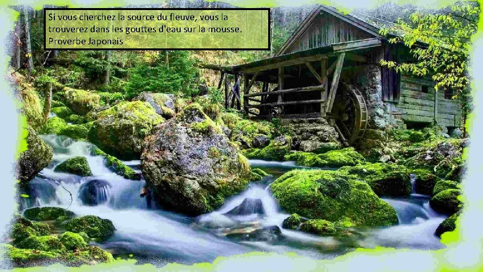 Si vous cherchez la source du fleuve, vous la trouverez dans les gouttes d'eau