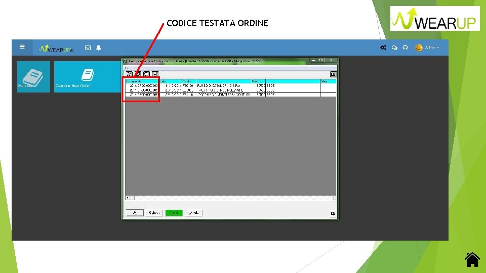 CODICE TESTATA ORDINE 