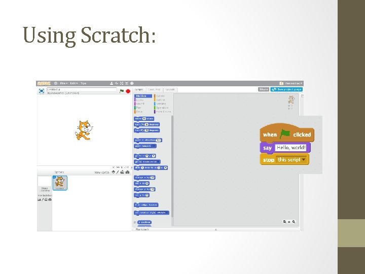 Using Scratch: 