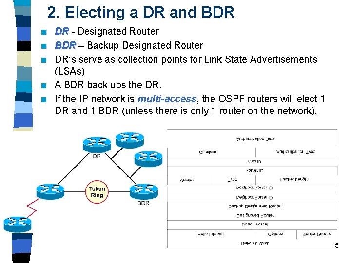 2. Electing a DR and BDR n n n DR - Designated Router BDR 2. Electing a DR and BDR n n n DR - Designated Router BDR