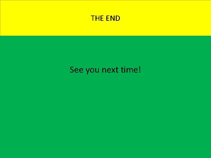 THE END See you next time! 