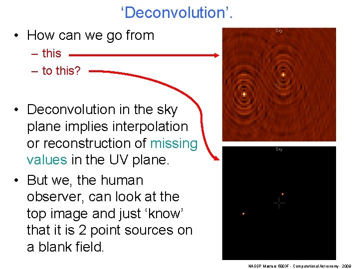 ‘Deconvolution’. • How can we go from – this – to this? • Deconvolution