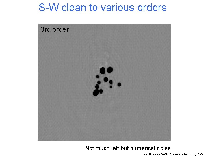 S-W clean to various orders 3 rd order Not much left but numerical noise.