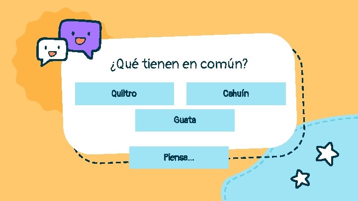 ¿Qué tienen en común? Quiltro Cahuín Guata Piensa… 