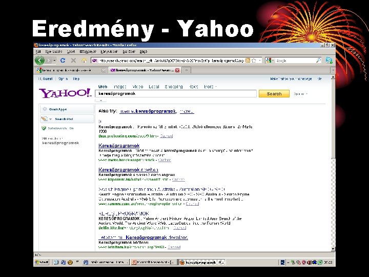 Eredmény - Yahoo 