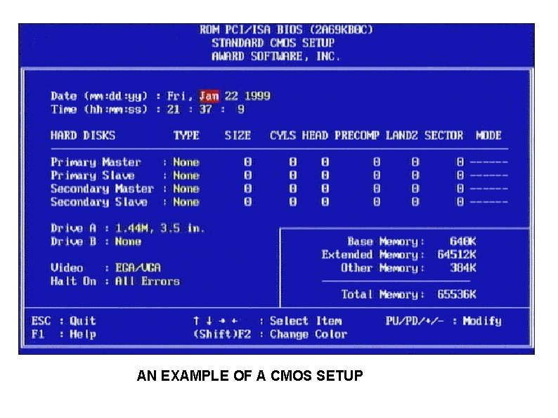 AN EXAMPLE OF A CMOS SETUP 