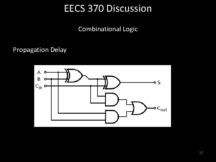 EECS 370 Discussion Combinational Logic Propagation Delay 17 
