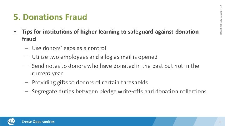  • Tips for institutions of higher learning to safeguard against donation fraud –