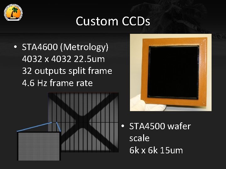 Custom CCDs • STA 4600 (Metrology) 4032 x 4032 22. 5 um 32 outputs