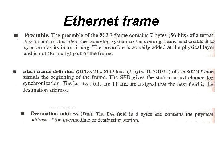 Ethernet frame Ethernet frame