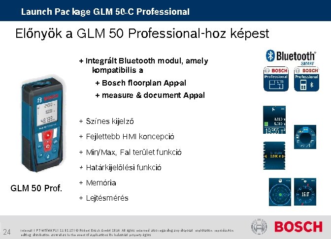 Launch Package GLM 50 C Professional Előnyök a GLM 50 Professional-hoz képest + Integrált