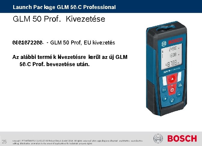 Launch Package GLM 50 C Professional GLM 50 Prof. Kivezetése 0601072200 - GLM 50