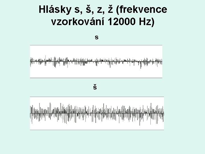 Hlásky s, š, z, ž (frekvence vzorkování 12000 Hz) s š 