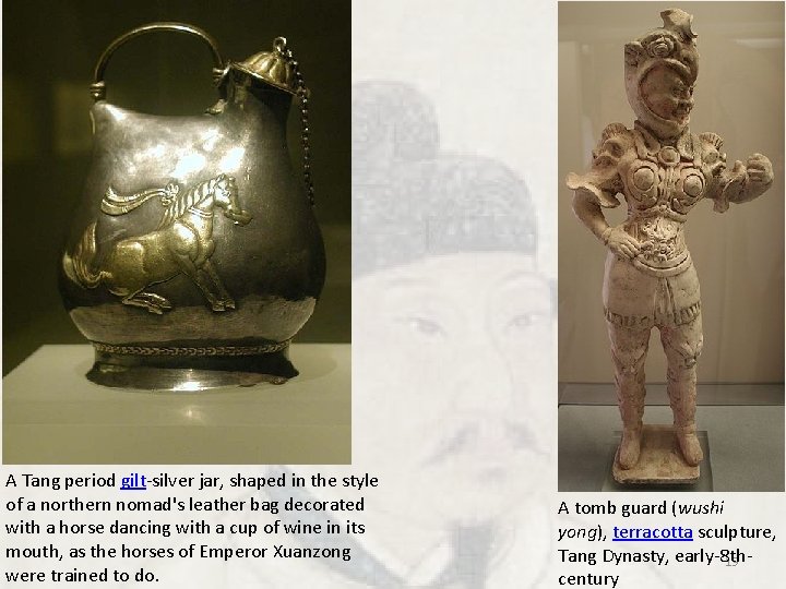 A Tang period gilt-silver jar, shaped in the style of a northern nomad's leather A Tang period gilt-silver jar, shaped in the style of a northern nomad's leather