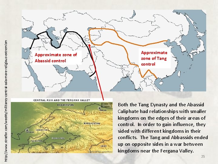 http: //www. stratfor. com/weekly/militancy-central-asia-more-religious-extremism Approximate zone of Abassid control Approximate zone of Tang control http: //www. stratfor. com/weekly/militancy-central-asia-more-religious-extremism Approximate zone of Abassid control Approximate zone of Tang control