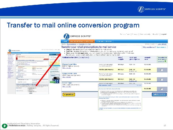 Transfer to mail online conversion program Confidential and Proprietary Information © 2012 Express Scripts