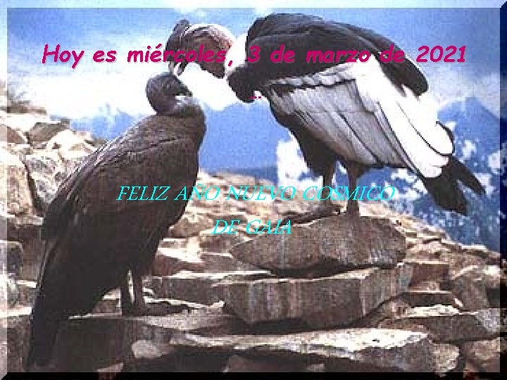 Hoy es miércoles, 3 de marzo de 2021 … FELIZ AÑO NUEVO COSMICO DE Hoy es miércoles, 3 de marzo de 2021 … FELIZ AÑO NUEVO COSMICO DE
