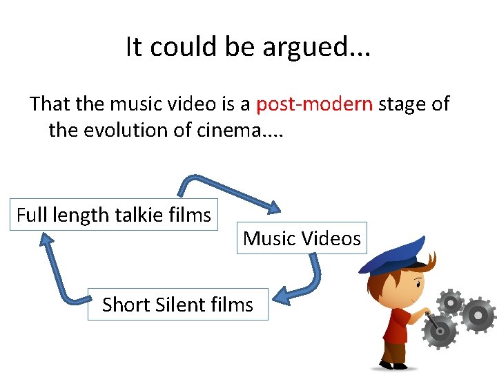It could be argued. . . That the music video is a post-modern stage