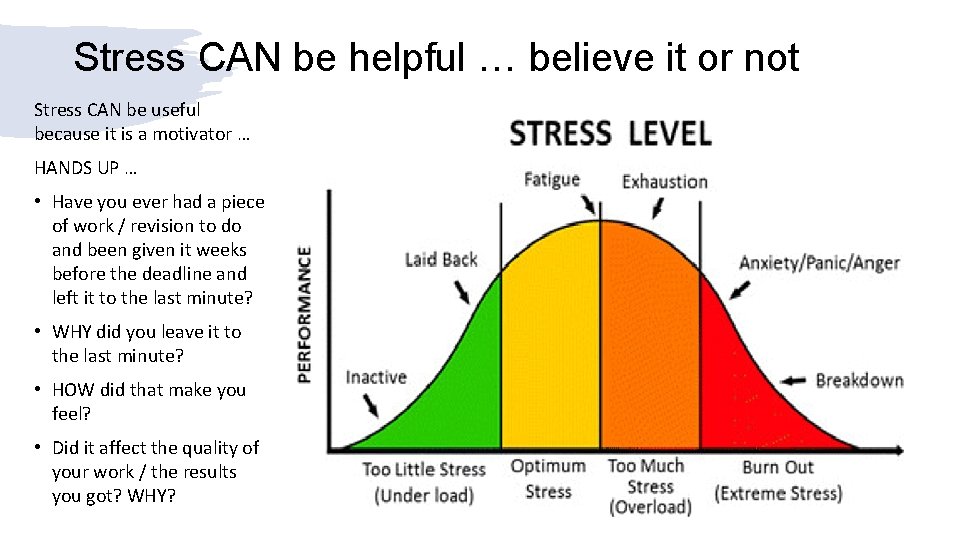 Stress CAN be helpful … believe it or not Stress CAN be useful because