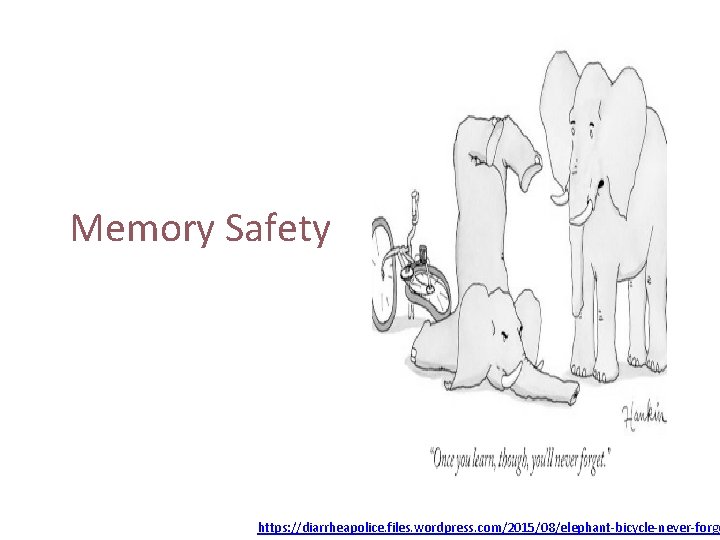 Memory Safety https: //diarrheapolice. files. wordpress. com/2015/08/elephant-bicycle-never-forge 