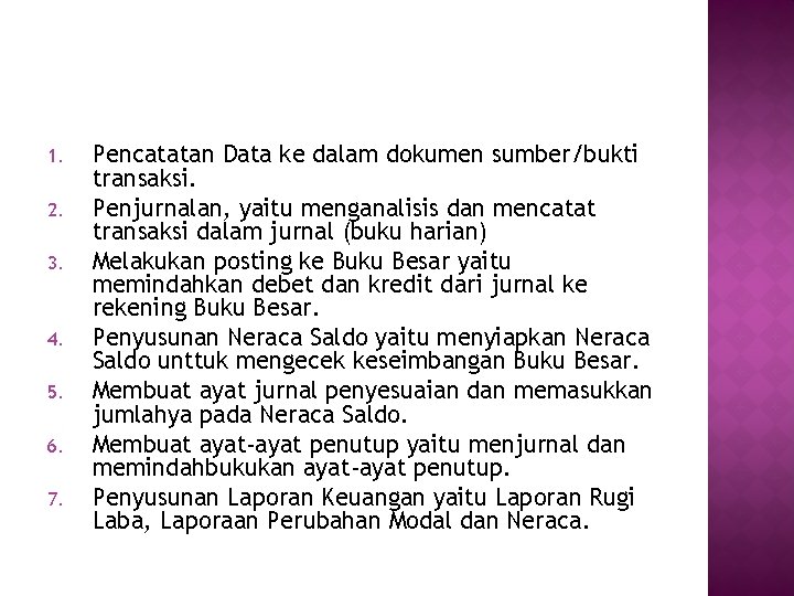 1. 2. 3. 4. 5. 6. 7. Pencatatan Data ke dalam dokumen sumber/bukti transaksi.