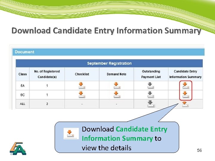 Download Candidate Entry Information Summary to view the details 56 