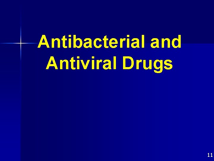 Antibacterial and Antiviral Drugs 11 