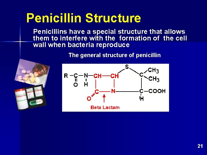 Penicillin Structure Penicillins have a special structure that allows them to interfere with the