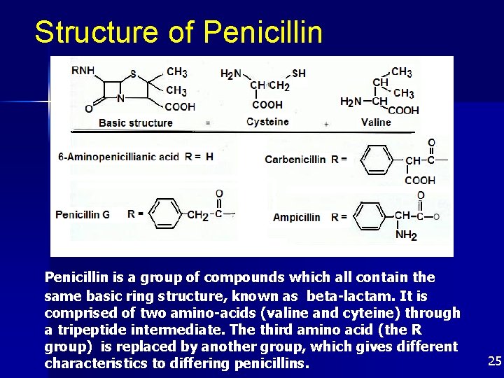 Structure of Penicillin is a group of compounds which all contain the same basic